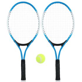 1pair Tennis Rackets With 1pc Tennis Ball & 1pc Bag; For Outdoor Sports; Tennis Playing; Friends And Family Entertainment (Color: Blue)