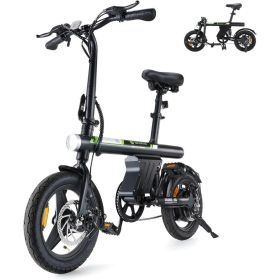 Electric Bike for Adults, 20 mph Folding Ebike,14" Adults Electric Bicycles with Smart Uphill, Mini E Bikes for Adults and Teens (Color: Standard)