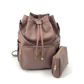 The DARA tennis & pickleball bag is made from a Saffiano vegan leather with an easily accessible interior pocket (Color: mauve)